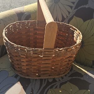 Brown Wicker Basket with Handle
